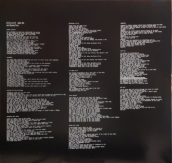 Elliott Smith : Either / Or (LP, Album, RE, 180)