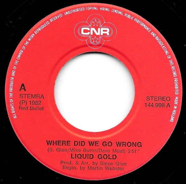 Liquid Gold : Where Did We Go Wrong? (7", Single)