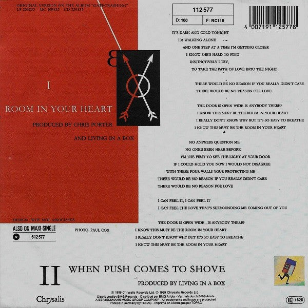 Living In A Box : Room In Your Heart (7", Single)