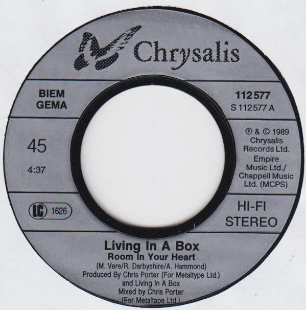 Living In A Box : Room In Your Heart (7", Single)