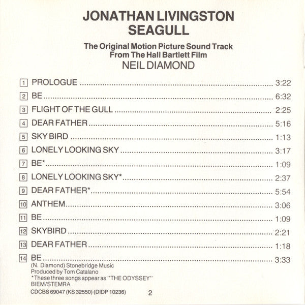 Neil Diamond : Jonathan Livingston Seagull (Original Motion Picture Sound Track) (CD, Album, RE)