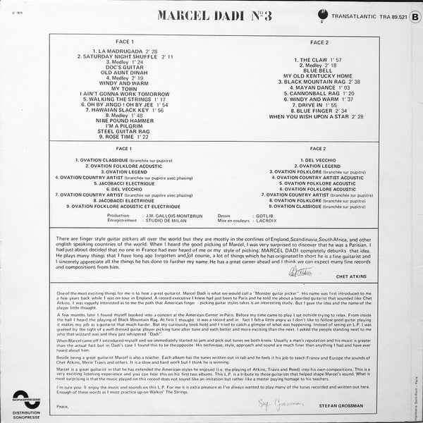 Marcel Dadi : La Guitare A Dadi N° 3 (LP, Album)