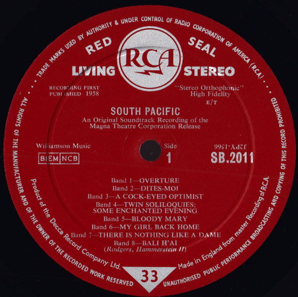Rodgers & Hammerstein : RCA Presents Rodgers & Hammerstein's South Pacific (LP, Album, Gat)
