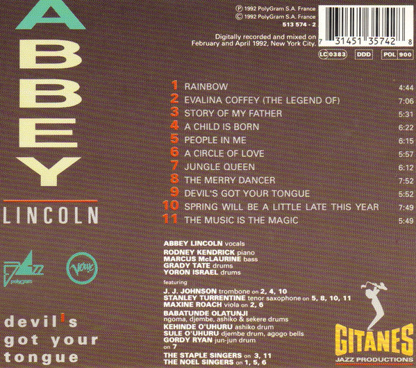 Abbey Lincoln : Devil's Got Your Tongue (CD, Album)