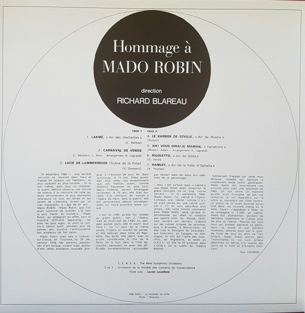 Mado Robin : Hommage À Mado Robin (LP, Mono, RE, Gat)