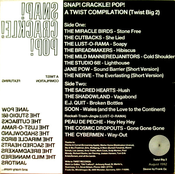 Various : Snap! Crackle! Pop! (A Twist Compilation) (LP, Comp)