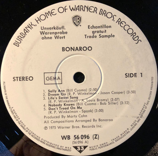 Bonaroo : Bonaroo (LP, Album, Promo)