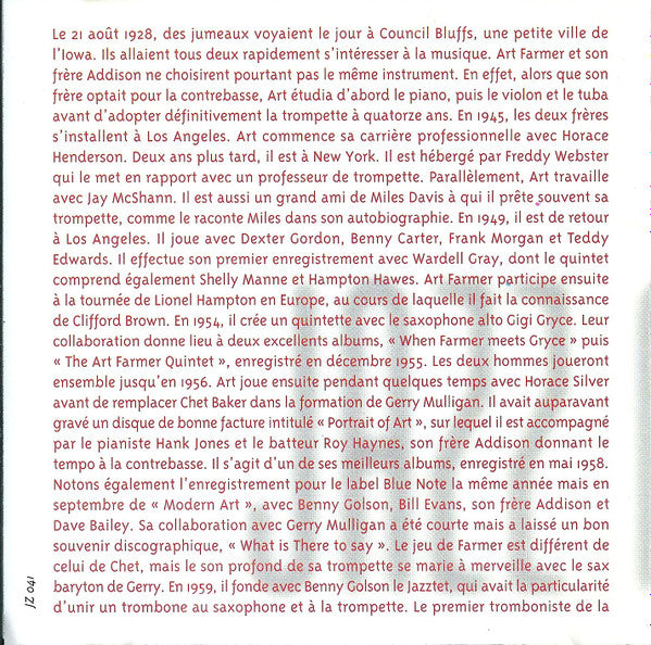 Art Farmer : Jazz Masters (100 Ans De Jazz) (CD, Album, RE)