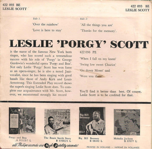 Leslie Scott (3) : Over the Rainbow (7", EP)
