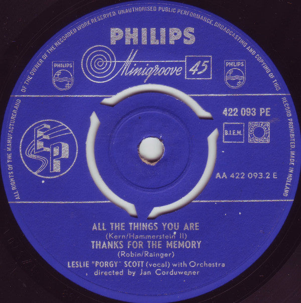 Leslie Scott (3) : Over the Rainbow (7", EP)