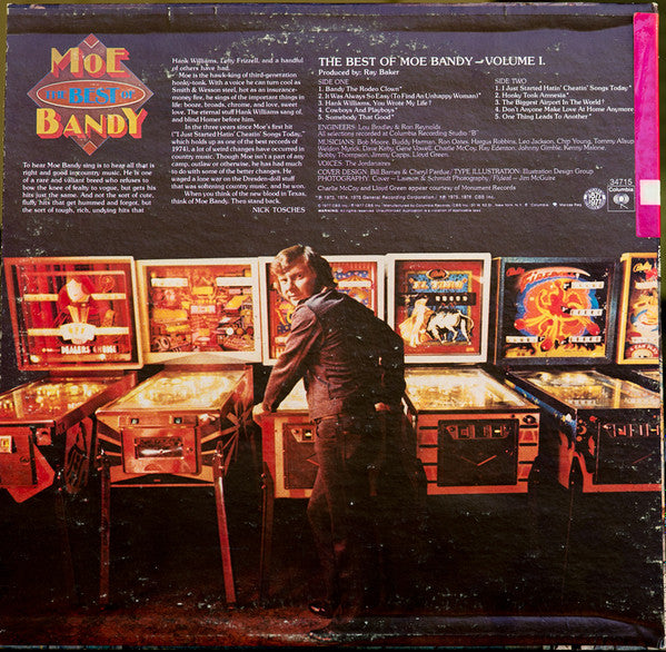 Moe Bandy : The Best Of Moe Bandy, Volume I (LP, Comp, RP, San)