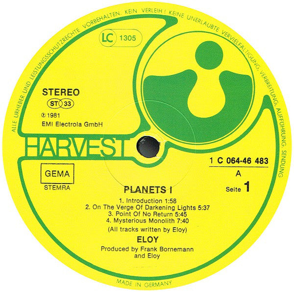 Eloy : Planets (LP, Album, M/Print, Gat)