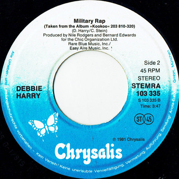 Deborah Harry : Backfired (7", Single)