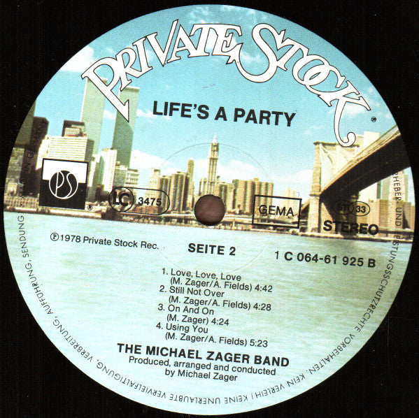 The Michael Zager Band : Life's A Party (LP, Album)