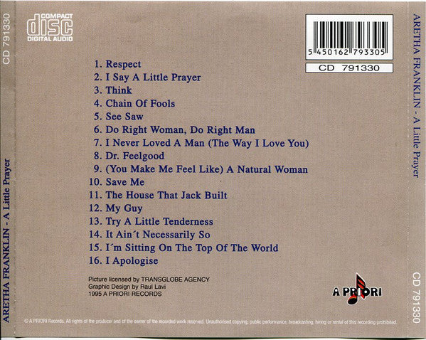 Aretha Franklin : A Little Prayer (CD, Comp)