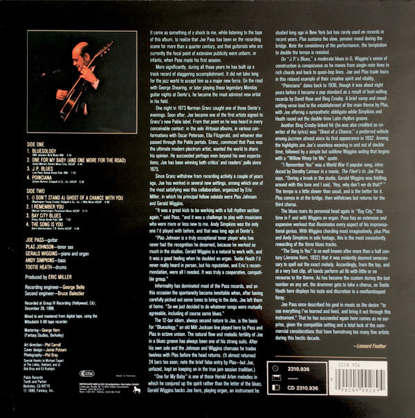 Joe Pass : One For My Baby (LP, Album)