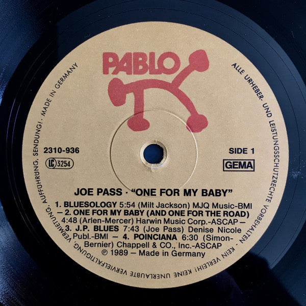 Joe Pass : One For My Baby (LP, Album)