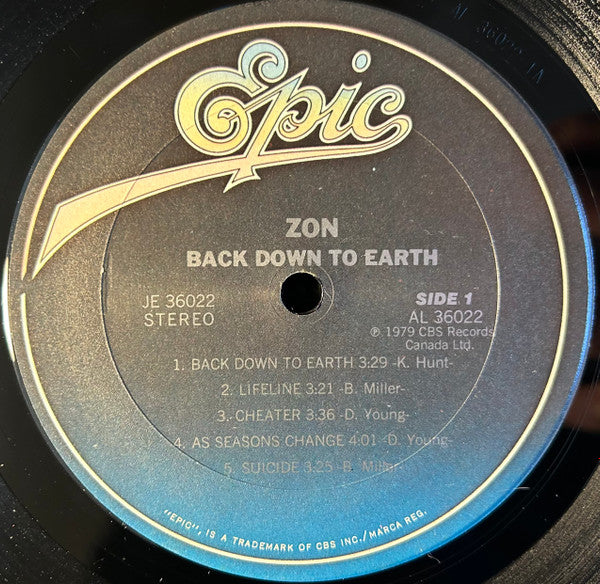 Zon (2) : Back Down To Earth (LP, Album)
