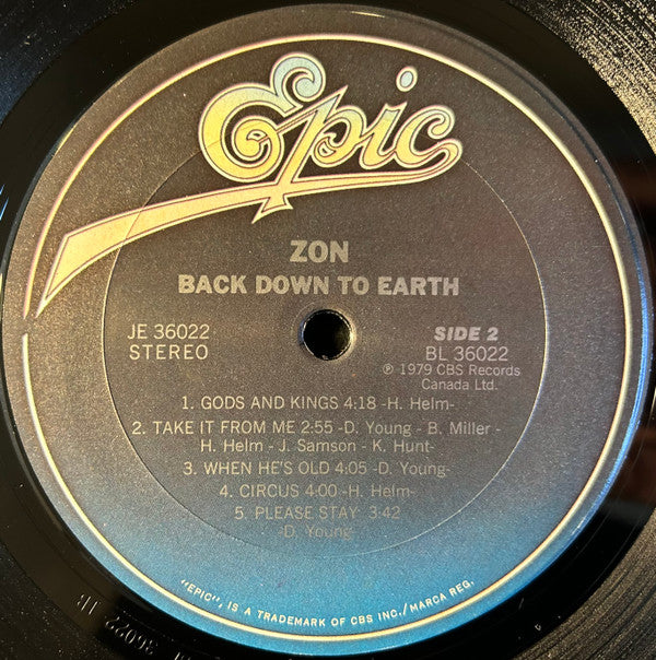 Zon (2) : Back Down To Earth (LP, Album)