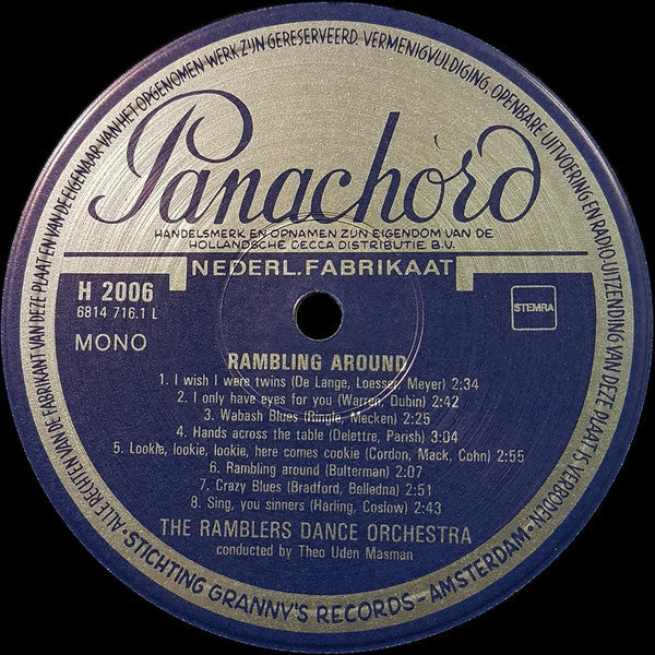 The Ramblers O.L.V. Theo Uden Masman : Rambling Around (LP, Comp, Mono)