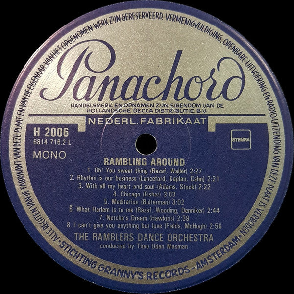 The Ramblers O.L.V. Theo Uden Masman : Rambling Around (LP, Comp, Mono)