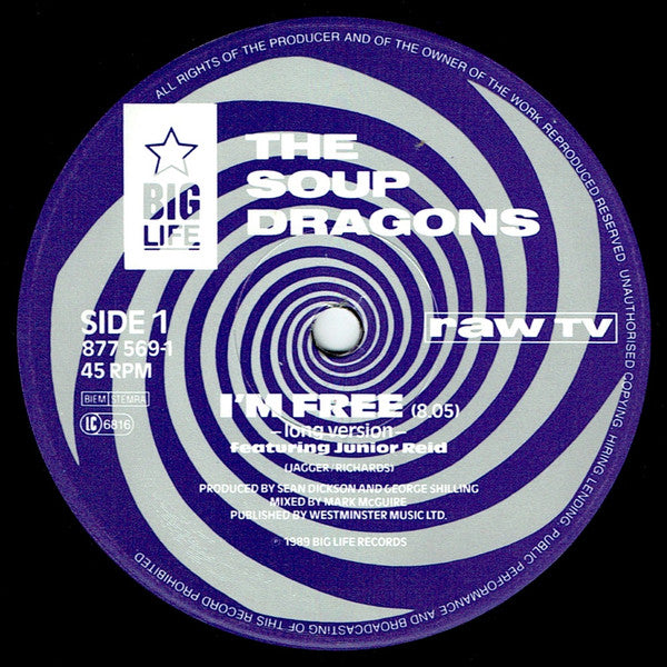 The Soup Dragons : I'm Free (12", Single)