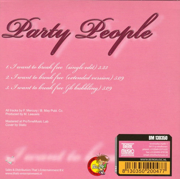 Party People (8) : I Want To Break Free (CD, Single)