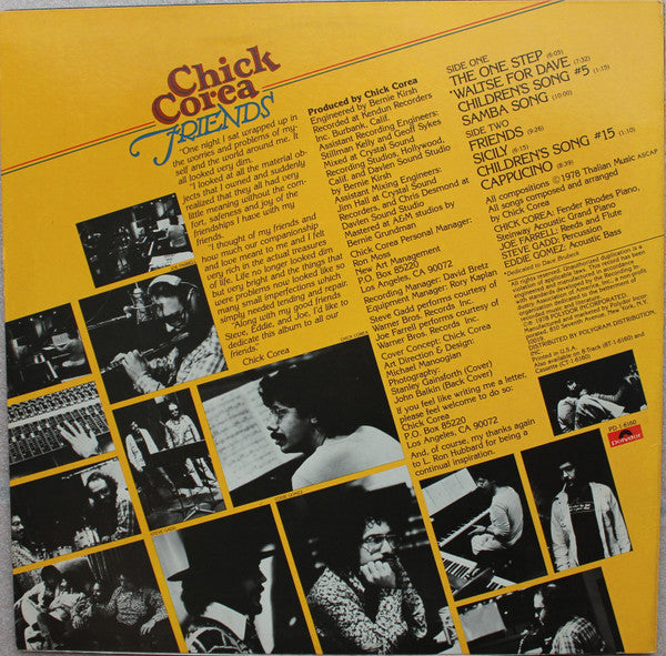 Chick Corea : Friends (LP, Album, Pit)