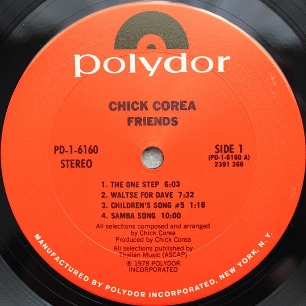 Chick Corea : Friends (LP, Album, Pit)
