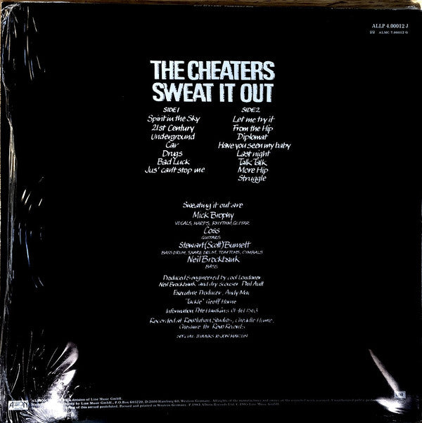 The Cheaters : Sweat It Out (LP, Album, Whi)