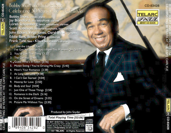 Bobby Short And His Orchestra : Celebrating 30 Years At The Cafe Carlyle (CD, Album)