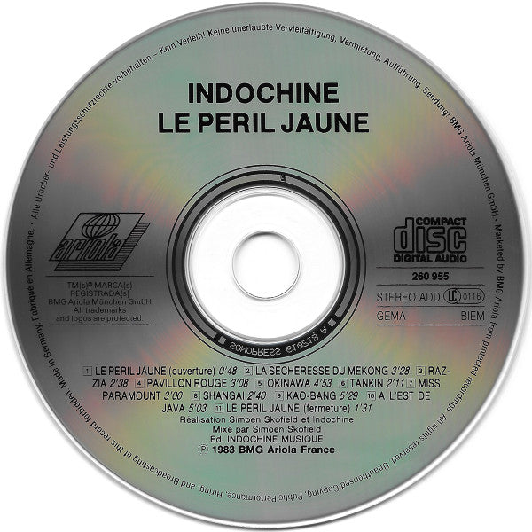 Indochine : Le Péril Jaune (CD, Album, RP)