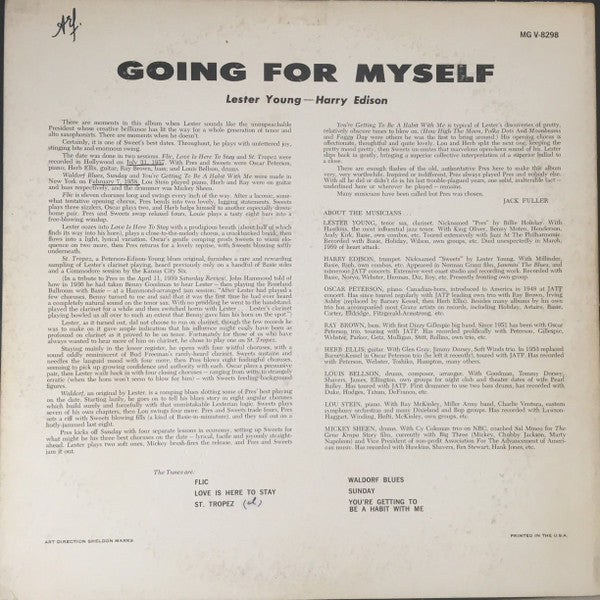 Harry Edison, Lester Young : Going For Myself... (LP, Album, Mono, RE)