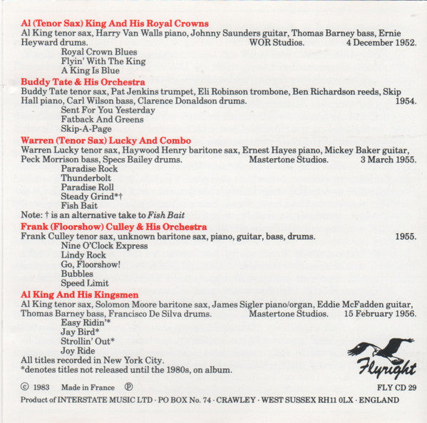 Various : Thunderbolt - R'n'B Sax Instrumentals (CD, Comp)