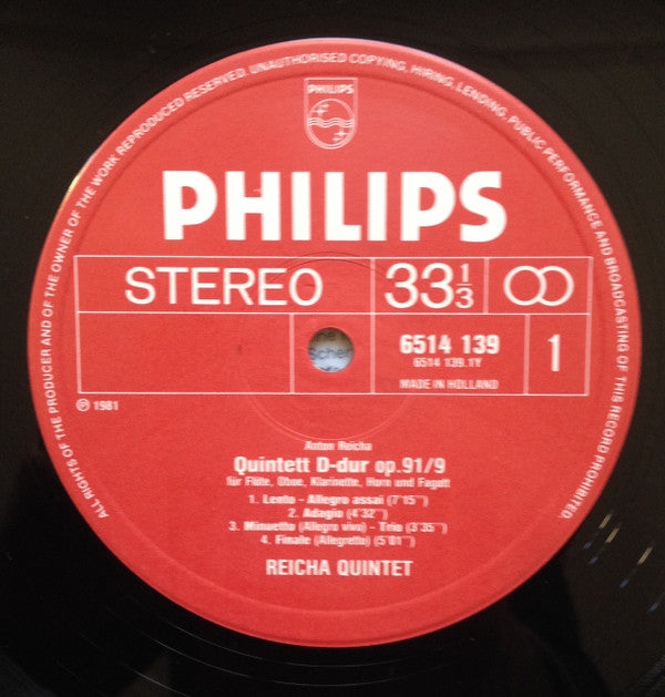 Anton Reicha - Reicha Quintet, Franz Danzi, Max Laurischkus : Reicha - Danzi -Laurischkus (LP)