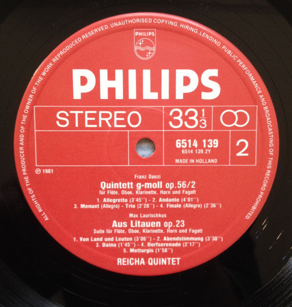 Anton Reicha - Reicha Quintet, Franz Danzi, Max Laurischkus : Reicha - Danzi -Laurischkus (LP)