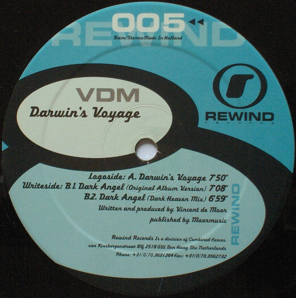 Vincent De Moor : Darwin's Voyage (12")