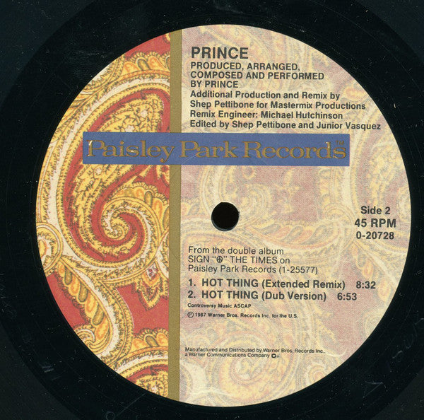 Prince : I Could Never Take The Place Of Your Man (12", Maxi, All)