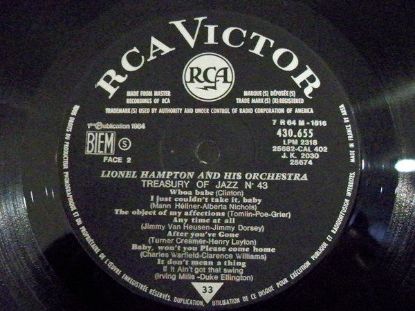 Lionel Hampton And His Orchestra : Lionel Hampton And His Orchestra (LP, Album, Comp, Mono)