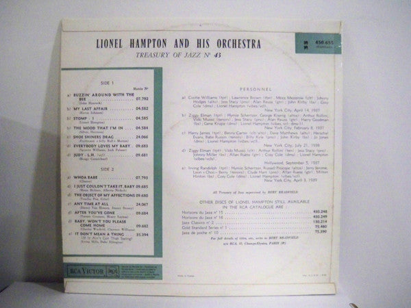 Lionel Hampton And His Orchestra : Lionel Hampton And His Orchestra (LP, Album, Comp, Mono)