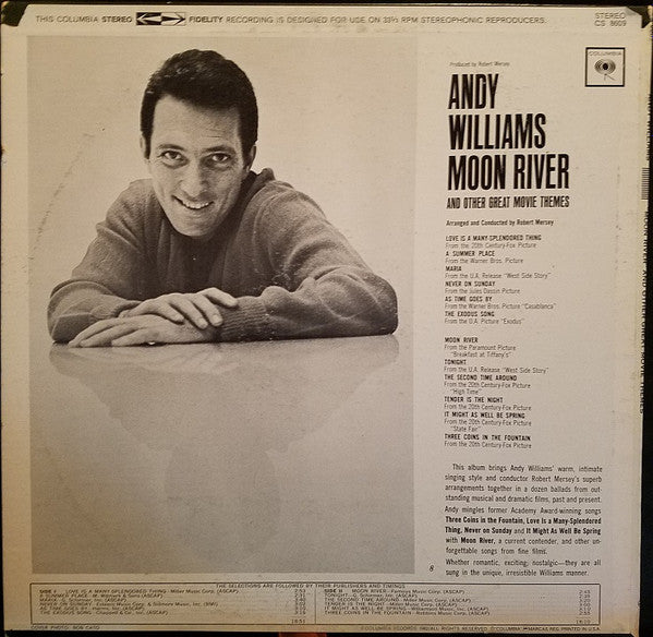 Andy Williams : Moon River And Other Great Movie Themes (LP, Album, Hol)