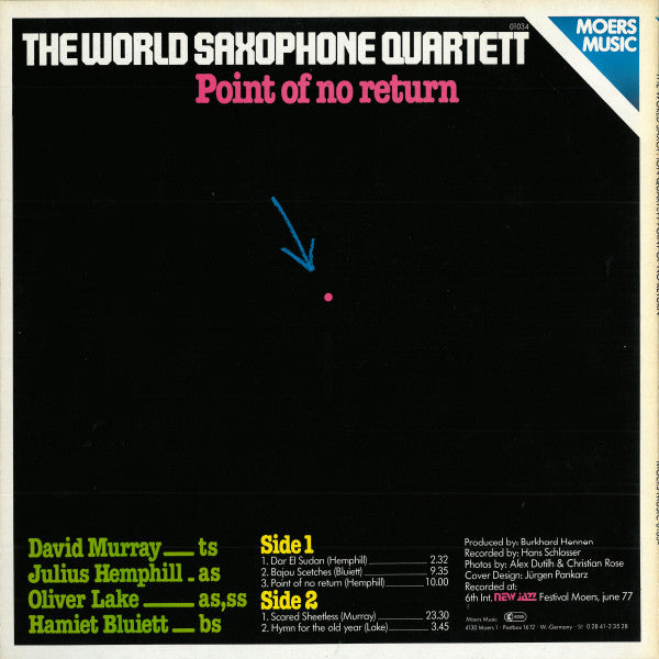 World Saxophone Quartet : Point Of No Return (LP, Album)