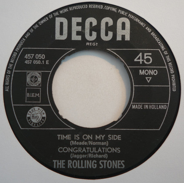 The Rolling Stones : Time Is On My Side (7", EP, Mono)
