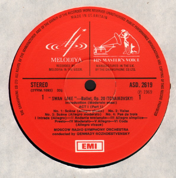 Pyotr Ilyich Tchaikovsky : Большой Симфонический Оркестр Всесоюзного Радио Conducted By Gennadi Rozhdestvensky : The Swan Lake Ballet (Complete) (Box + 3xLP)