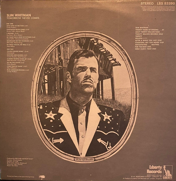 Slim Whitman : Tomorrow Never Comes (LP)