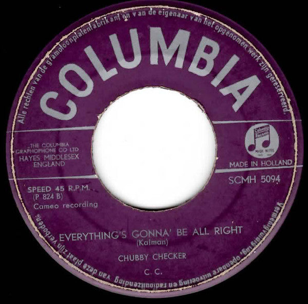 Chubby Checker : Let's Twist Again / Everything's Gonna' Be All Right (7", Single)