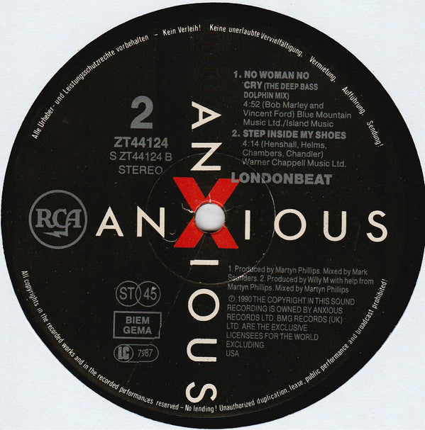 Londonbeat : No Woman No Cry (12", Maxi)