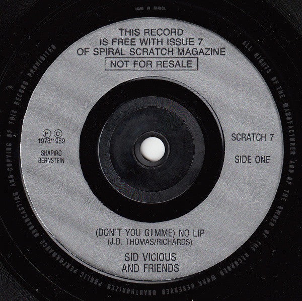 Sid Vicious : (Don't You Gimme) No Lip (7", Single)