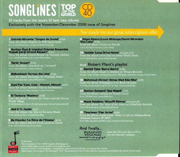 Various : Songlines Top Of The World 40 (CD, Comp, Enh)
