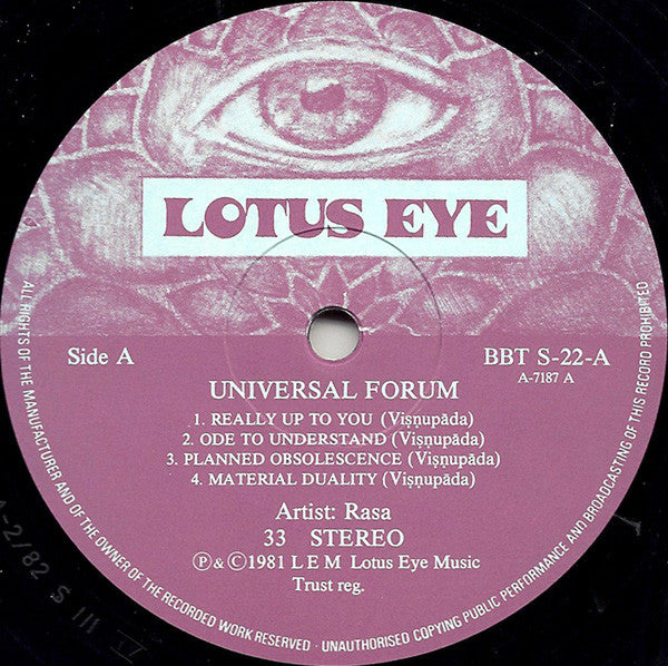 Rasa (4) : Universal Forum (LP, Album)